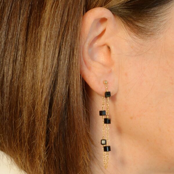 Boucles d'oreilles OCÉAN Noires – Image 2