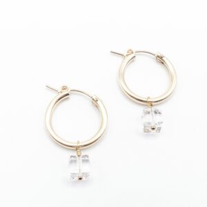 Boucles d'oreilles créoles HESPÉRIDE cristal