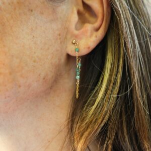 Boucles d'oreilles FEEL GOOD STONES Chaine / Émeraudes