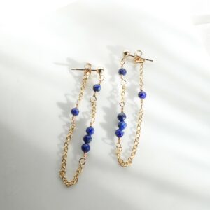 Boucles d'oreilles FEEL GOOD STONES Chaine / Lapis-lazuli
