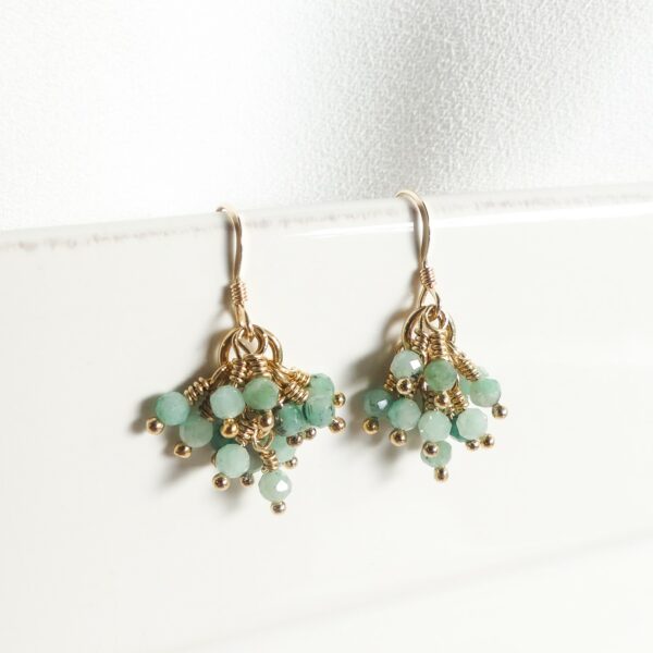 Boucles d'oreilles FEEL GOOD STONES grappes émeraudes