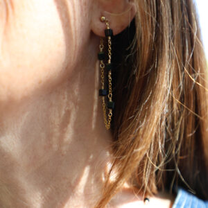 Boucles d'oreilles OCÉAN Noires