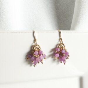 Boucles d'oreilles FEEL GOOD STONES grappes rubis