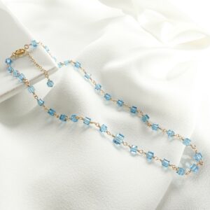 Collier OCÉAN Bleu Aquamarine