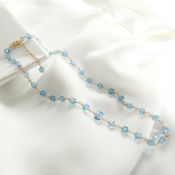 Collier OCÉAN Bleu Aquamarine