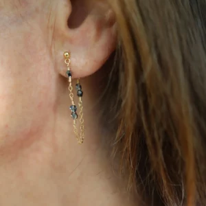 Boucles d'oreilles chaîne MIDNIGHT PEARLS